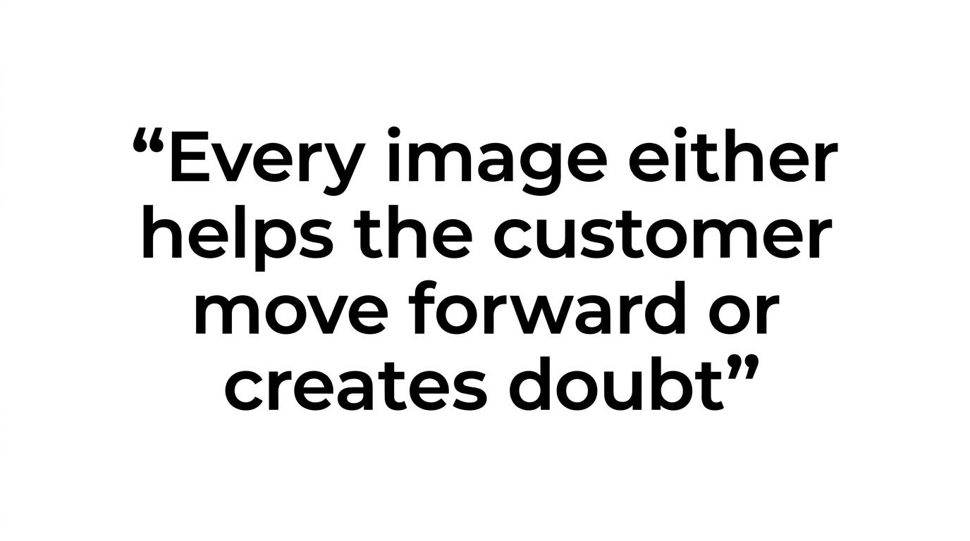 Quote card featuring the line: “A product page is a decision page.”
