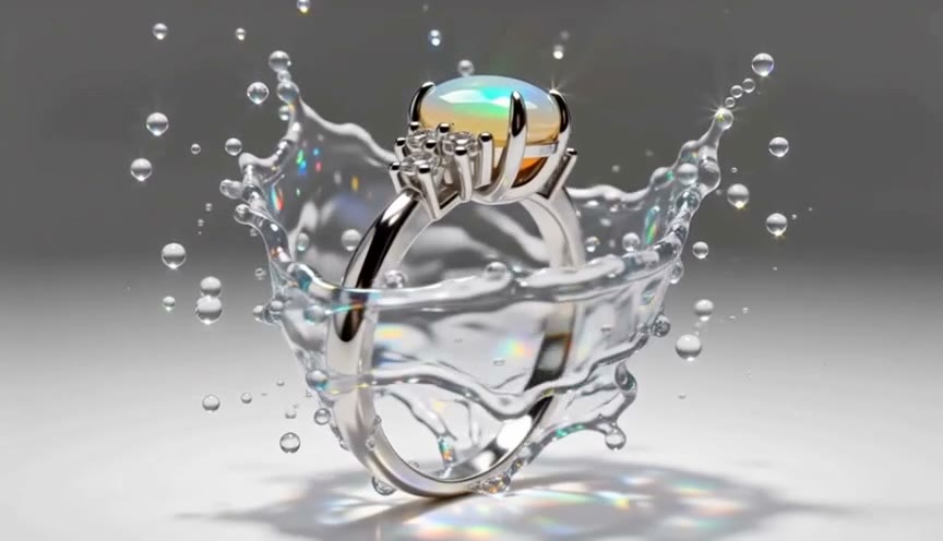 Frame from Signature ring splash film